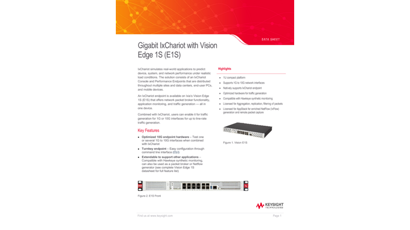 Gigabit IxChariot with Vision Edge 1S (E1S)